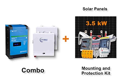 3.0 kW VICTRON EasySolar - HUBBLE Lithium Combo, c/w 2 x 2.7 kWh,  24V Lithium Batteries
