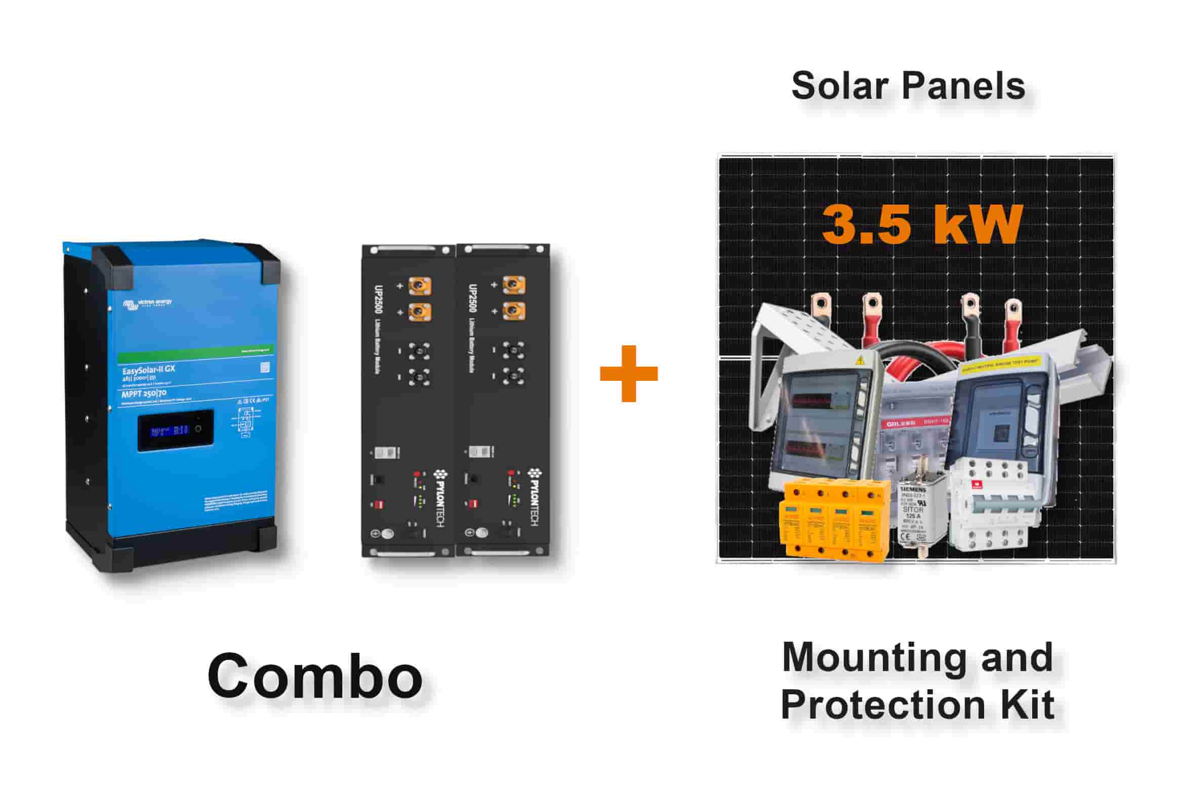 3.0 kW VICTRON EasySolar - PYLONTECH Combo, c/w 2x 2.84 kWh, 24V Lithium Batteries 3.0 kW VICTRON EasySolar - PYLONTECH Combo, c/w 2x 2.84 kWh, 24V Lithium Batteries