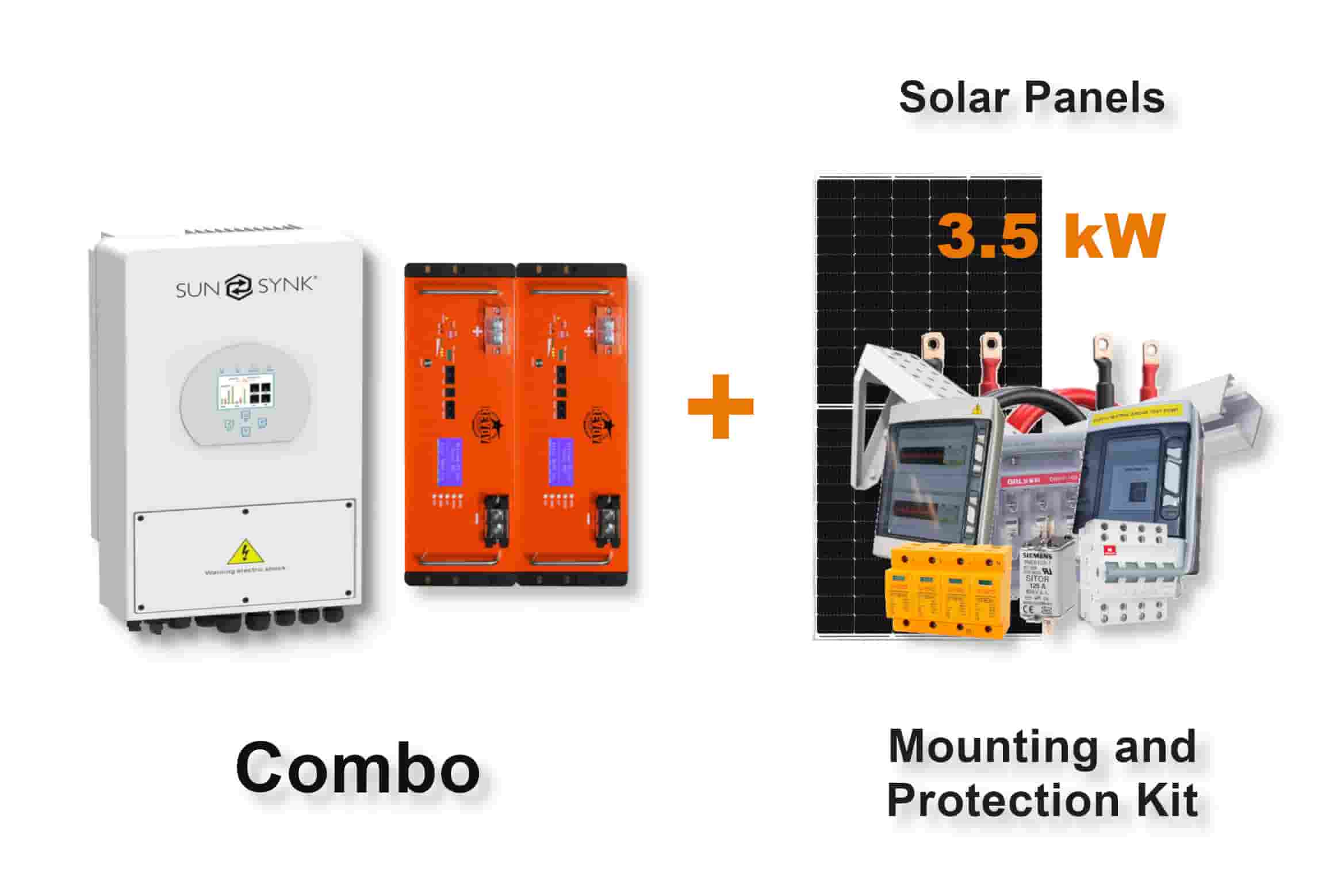 5.0 kW SUNSYNK Hybrid - REVOV Combo, c/w 2 x 5.12 kWh Lithium Batteries