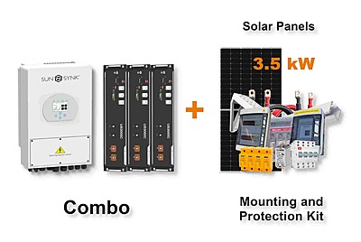 5.0 kW SUNSYNK Hybrid - PYLONTECH Combo, c/w 3x 3.5 kWh Lithium Batteries