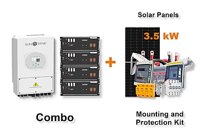 5.0 kW SUNSYNK Hybrid - PYLONTECH Combo, c/w 4x 3.5 kWh Lithium Batteries 5.0 kW SUNSYNK Hybrid - PYLONTECH Combo, c/w 4x 3.5 kWh Lithium Batteries