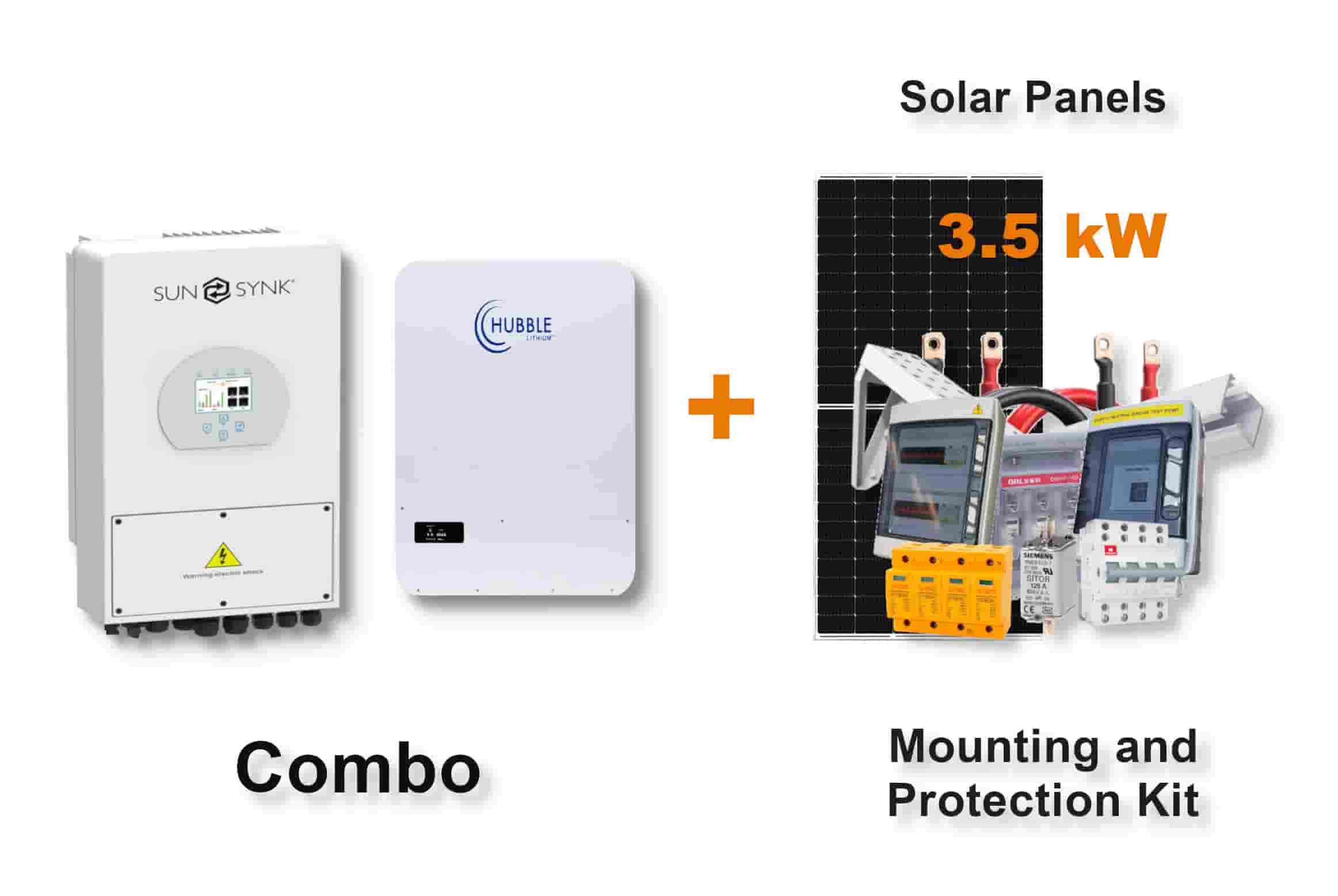 5.0 kW SUNSYNK Hybrid - HUBBLE Combo, c/w 5.12 kWh Lithium Battery