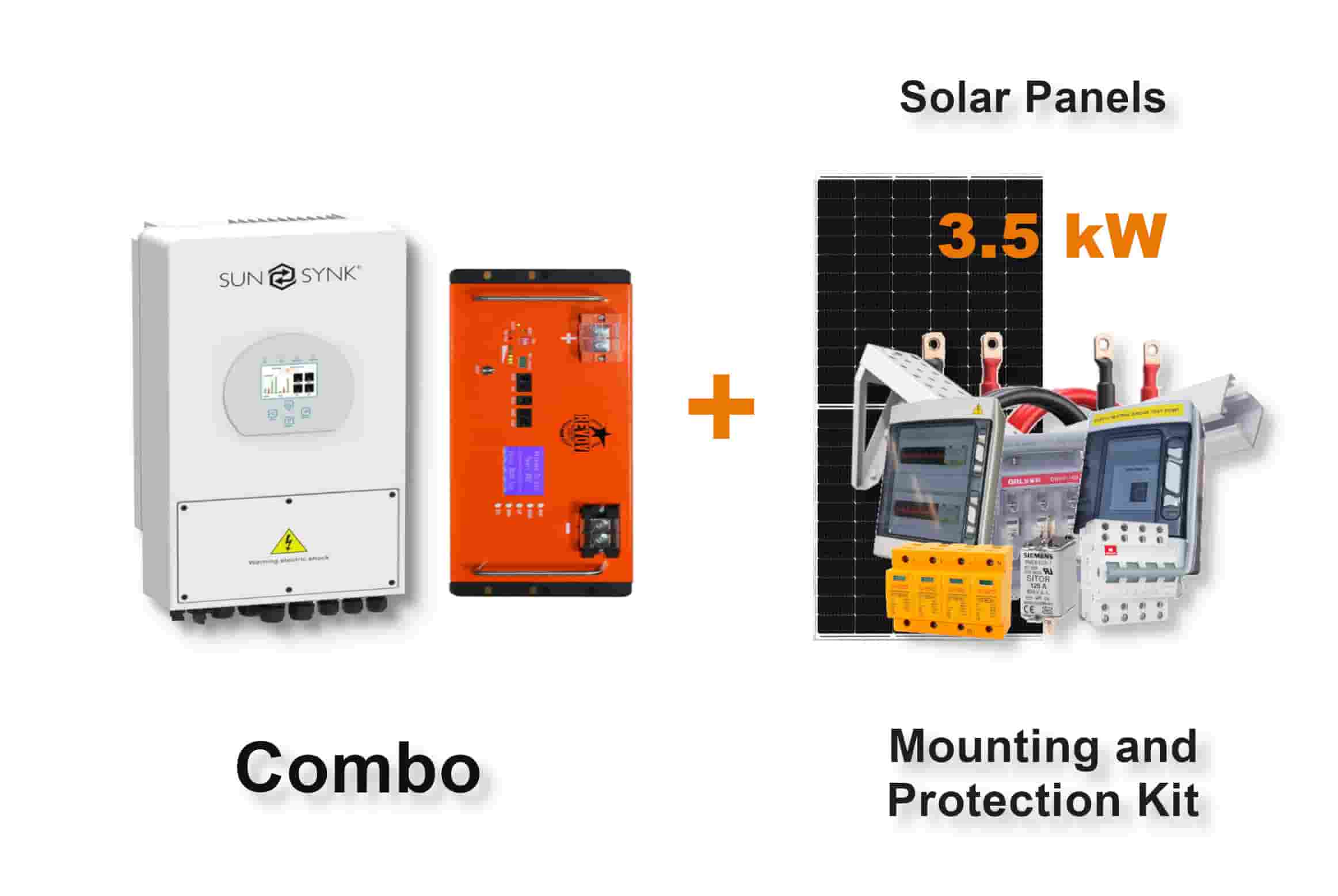 5.0 kW SUNSYNK Hybrid - REVOV Combo, c/w 5.12 kWh Lithium Battery