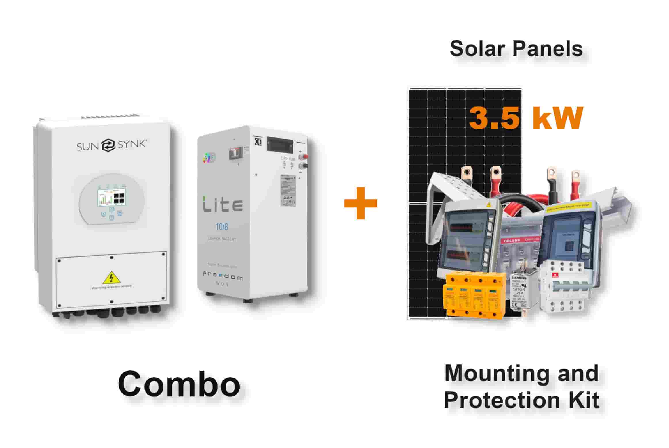5.0 kW SUNSYNK Hybrid - FREEDOM WON Combo, c/w 10.0 kWh Lithium Battery