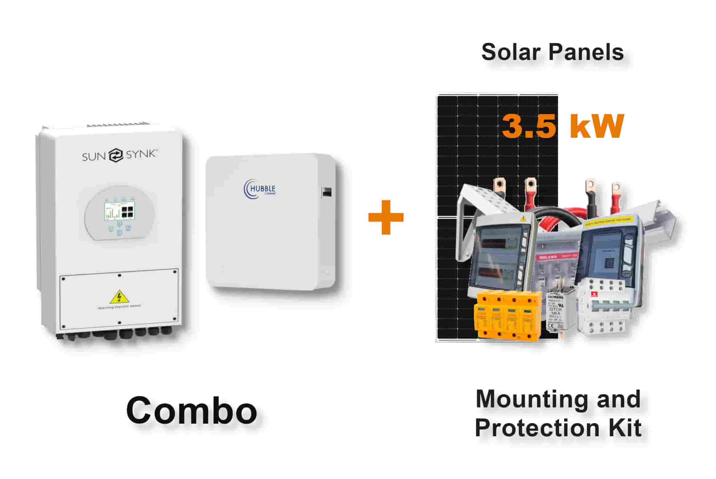 5.0 kW SUNSYNK Hybrid - HUBBLE Combo, c/w 10.0 kWh Lithium Battery