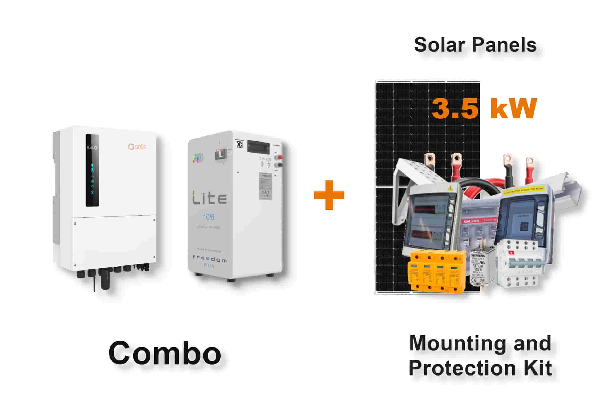 6.0 kW SOLIS S6 Hybrid - FREEDOM WON Combo, c/w 10.0 kWh Lithium Battery
