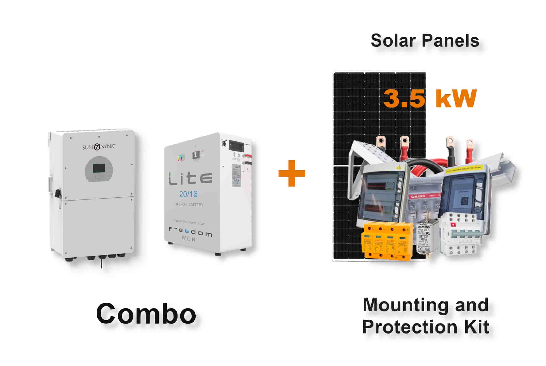 16.0 kW SUNSYNK Hybrid - FREEDOM WON Combo, c/w 20 kWh Floor Standing Lithium Battery