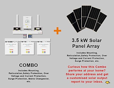 5.0 kW SUNSYNK Hybrid - FREEDOM WON Combo, c/w 3 x 5.0 kWh Lithium Batteries