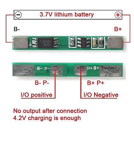 1S 3.7v BMS 3A FOR 18650 LITHIUM