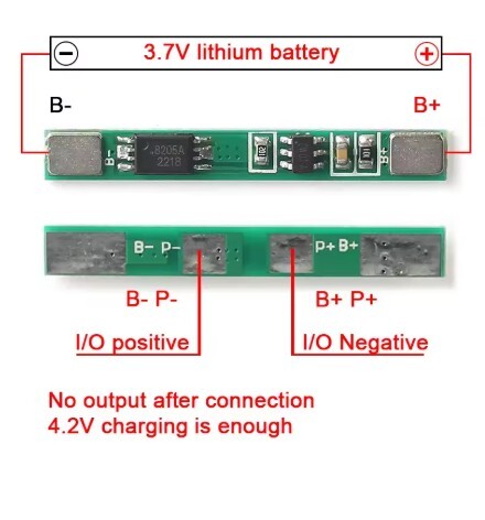 1S 3.7v BMS 3A FOR 18650 LITHIUM