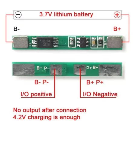 1S 3.7v BMS 3A FOR 18650 LITHIUM