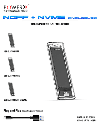 Power x Enclosure Casing Nvme 3.1 NGFFS