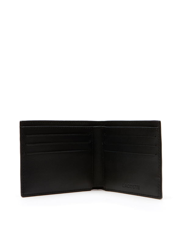 Men Black Solid Two Fold Leather Wallet