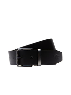 Men Set of 2 Black Solid Belts