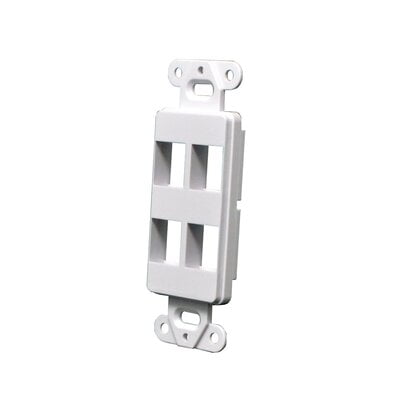 4 Port Decorator Style Wall Plate - White