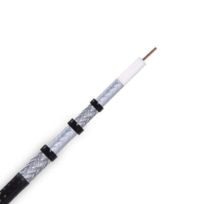 Rg6 Cable 60% Quad Shield Cmr Etl 18Awg 1000Ft Black Rg6 Cable 60% Quad Shield Cmr Etl 18Awg 1000Ft Black