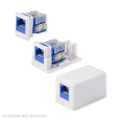 Blank Keystone Surface Mount Box 1 Port White Blank Keystone Surface Mount Box 1 Port White