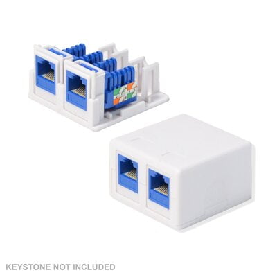 Blank Keystone Surface Mount Box 2 Port White Blank Keystone Surface Mount Box 2 Port White