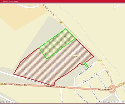 Alertas geográficas en la situación registral de la/s finca/s contratada/s. Alertas geográficas en la situación registral de la/s finca/s contratada/s.