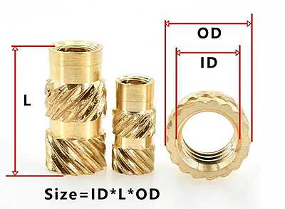 Knurled Brass Insert Nut (Pack of 10)