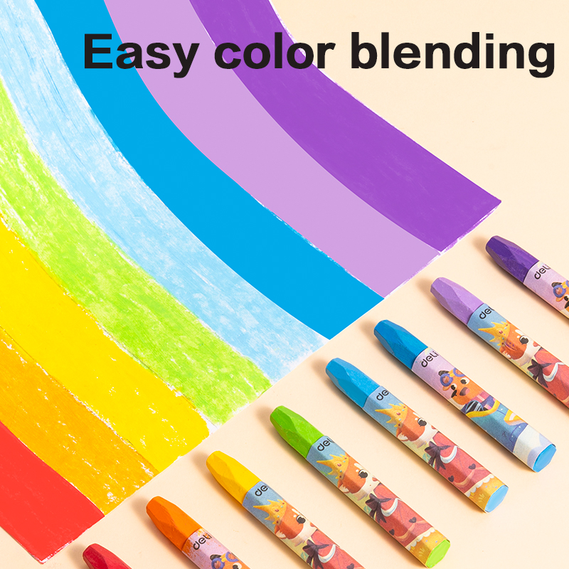 DELI C228-12 COLOR-WOW OIL PASTELS 12 COLOURS