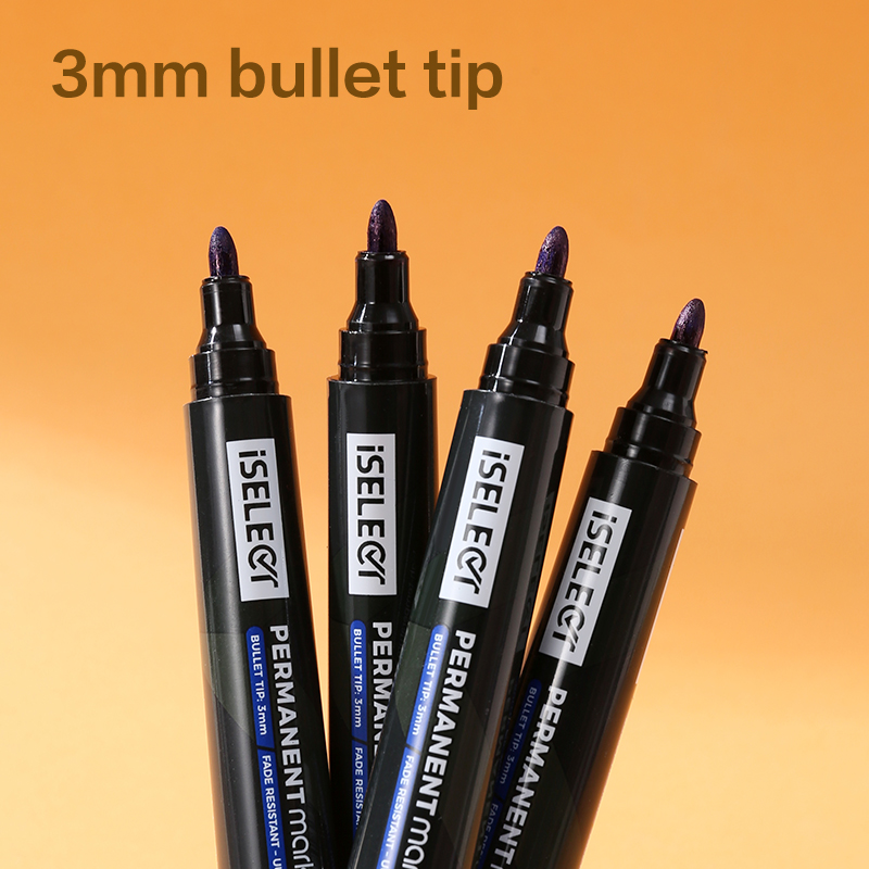 DELI UU101-BL ISELECT PERMANENT BULLET MARKERS BLUE