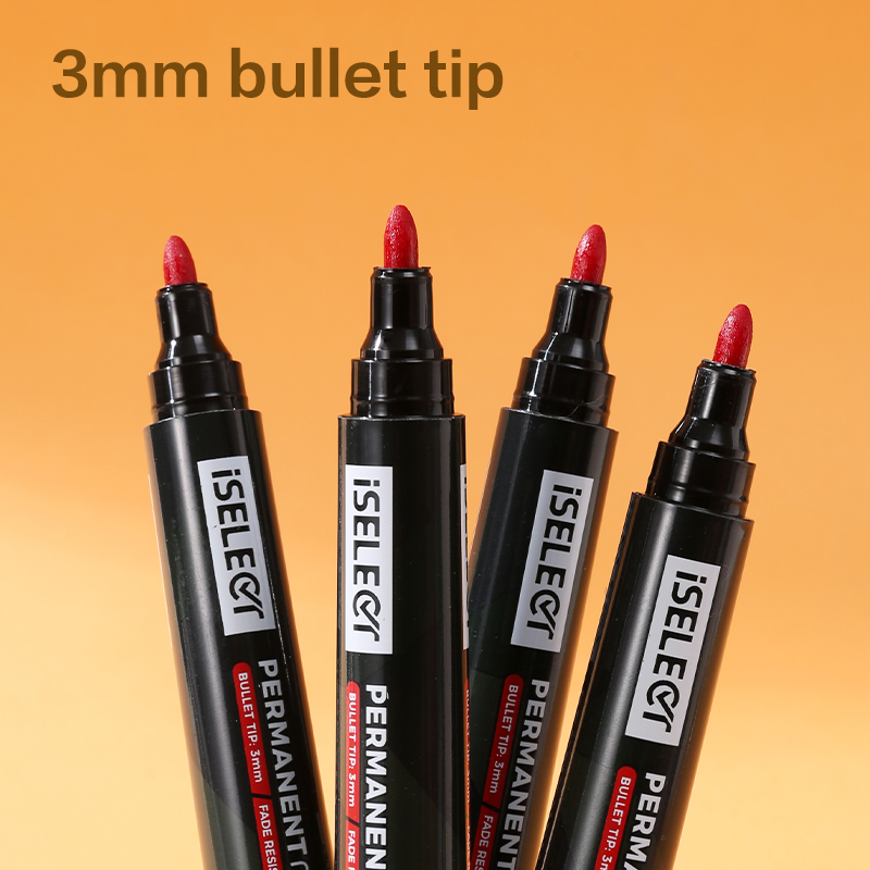 DELI UU101-RD ISELECT PERMANENT BULLET MARKERS RED