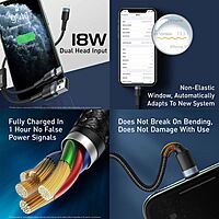 Baseus 1.2m - 2.4A 18W 2in1 Cafule USB Type-C + Type-A PD Cable - Gre+Black