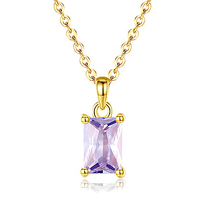 Gold-Plated March Birthstone Necklace
