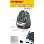 QASA 8 INCHES TORNADO TYPE 180DEGREE ROTATING RECHARGEABLE FAN