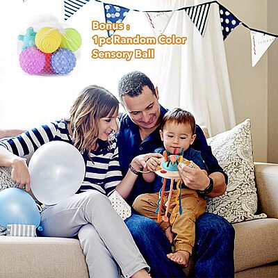 Amazkart Montessori-Inspired Travel Pull String Toy