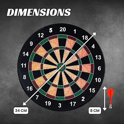 Amazkart Magnetic Dart Board Set - 13 Inch