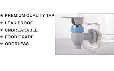 Amazkrt Plastic Water Jar with Tap and Handle | 20 Liter Bottle Container