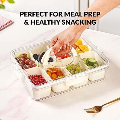 Amazkart Fridge Organiser Storage Box with Lid and Handle Amazkart Fridge Organiser Storage Box with Lid and Handle