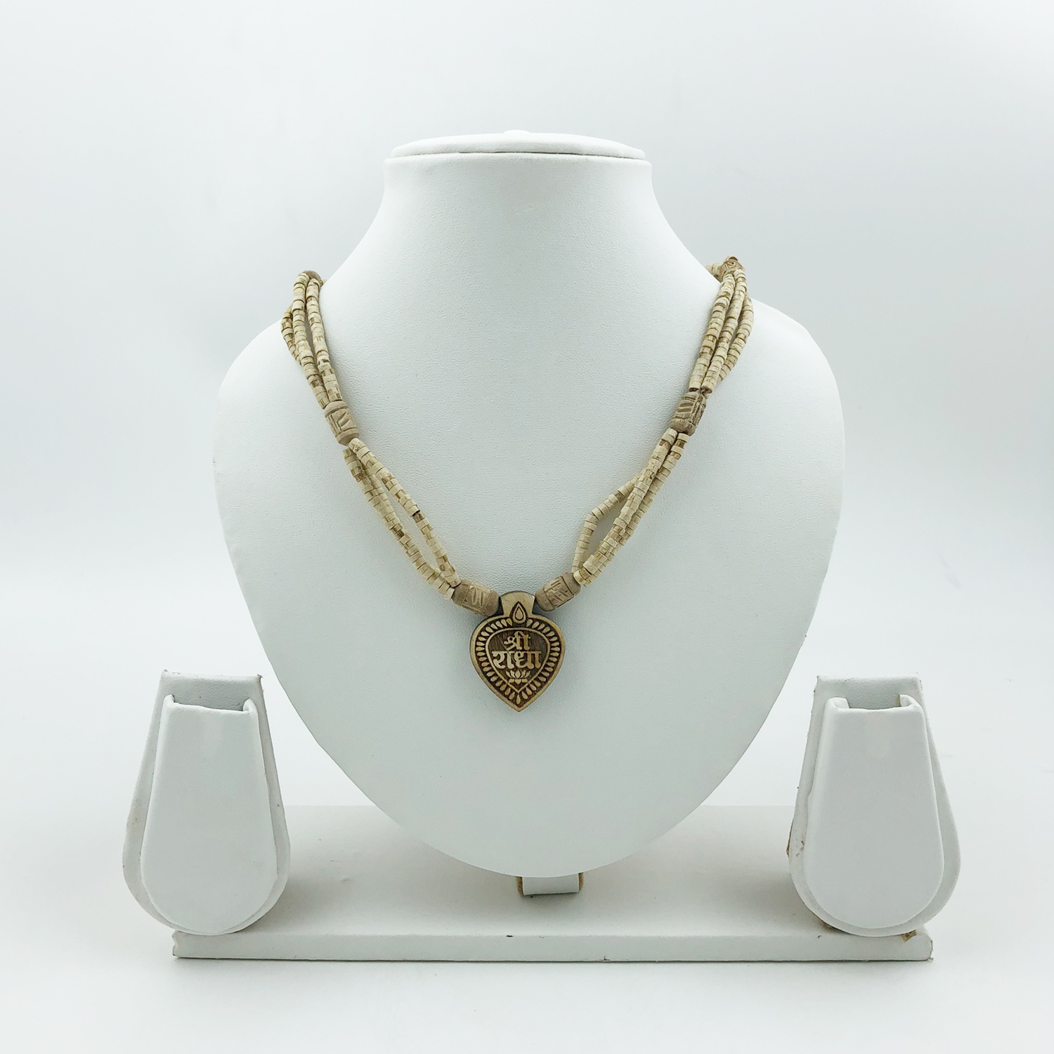 Mala 3-Strand with Heart-Shaped Shri Radha Pendant