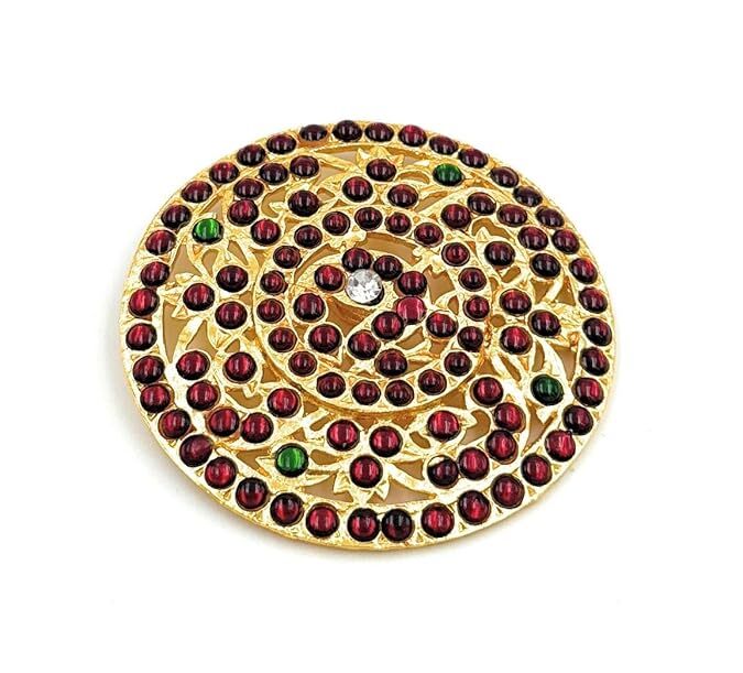 Temple Jewellery – Brass Gold Finish Kempstones Rakodi | Bharathanatyam, Classical Dance & Bridal Hair Accessory