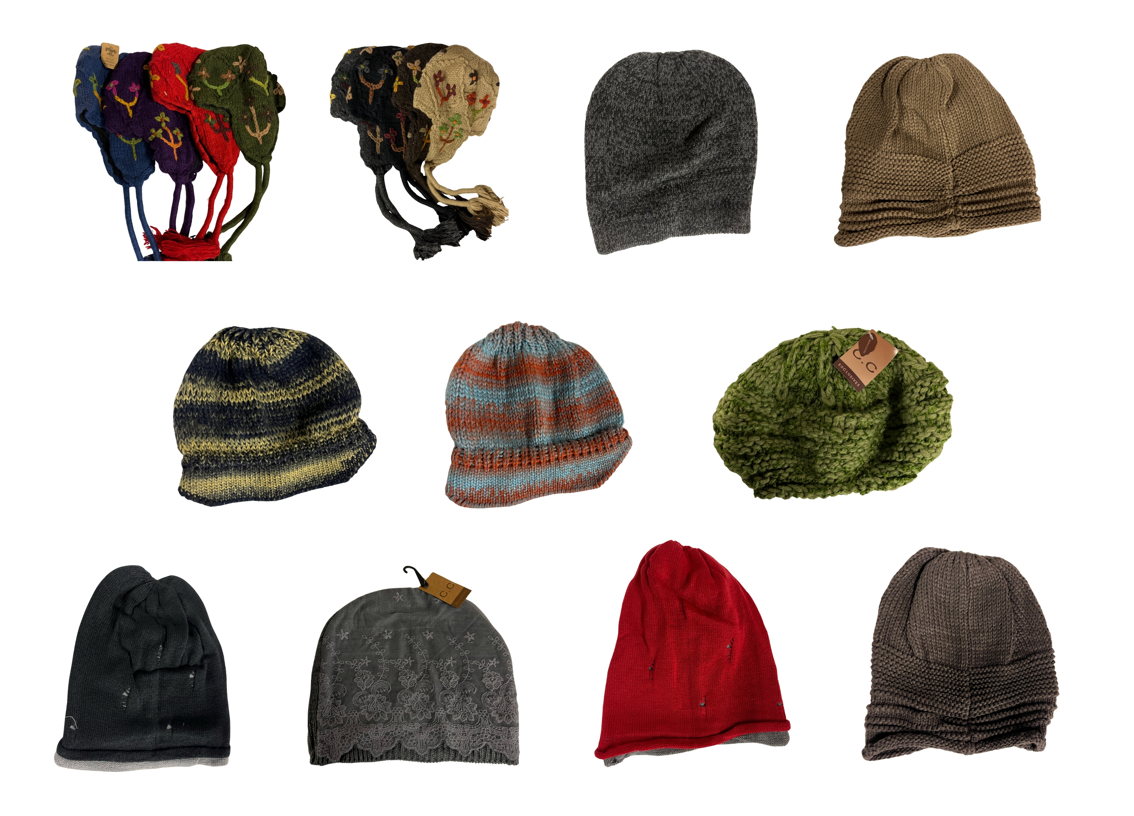 CC Beanie Winter Hats Pallet - 1,460 Mixed Styles - Cuffed/Slouchy/Pom - Retail $14 | $0.84 Each