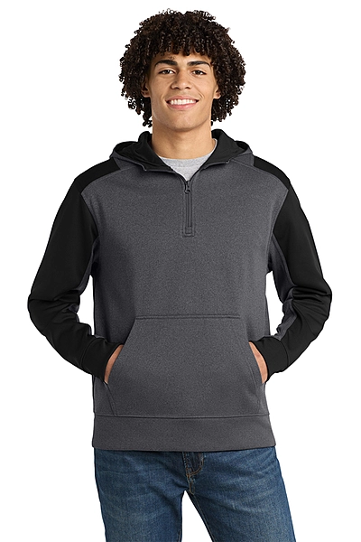 Sport-Tek® Tech Fleece Colorblock 1/4-Zip Hooded Sweatshirt - ST249