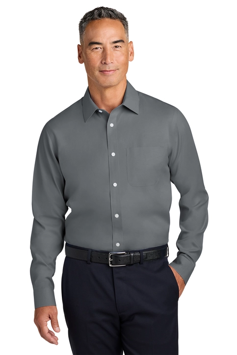 Brooks Brothers® Wrinkle-Free Stretch Pinpoint Spread Collar Shirt - BB18012