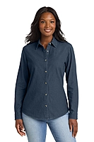 Port & Co™ Women's Long Sleeve Value Denim Shirt - LSP10