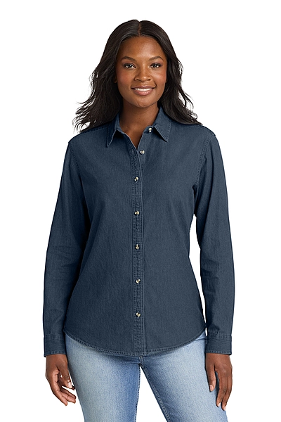 Port & Co™ Women's Long Sleeve Value Denim Shirt - LSP10