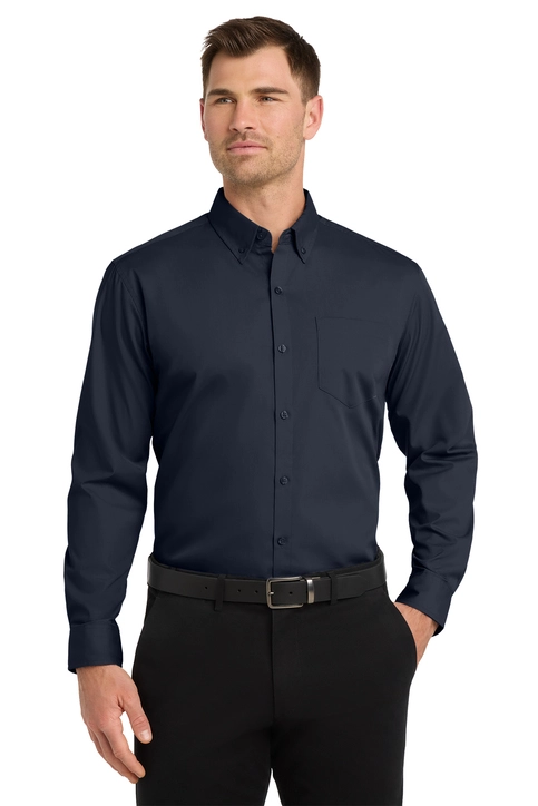 Port Authority® Long Sleeve Carefree Poplin Shirt - W100