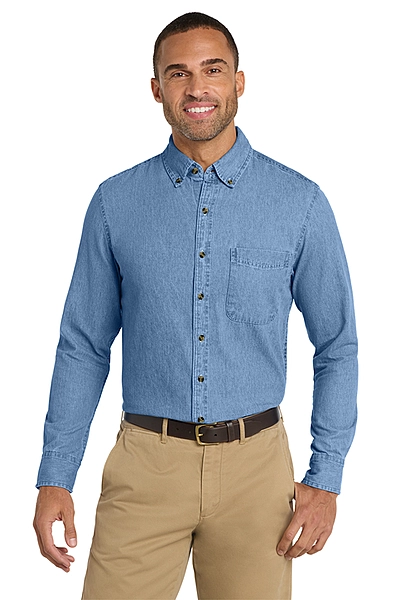 Port & Co™ Long Sleeve Value Denim Shirt - SP10