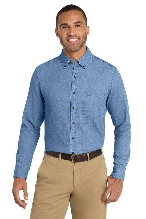 Port & Co™ Long Sleeve Value Denim Shirt - SP10