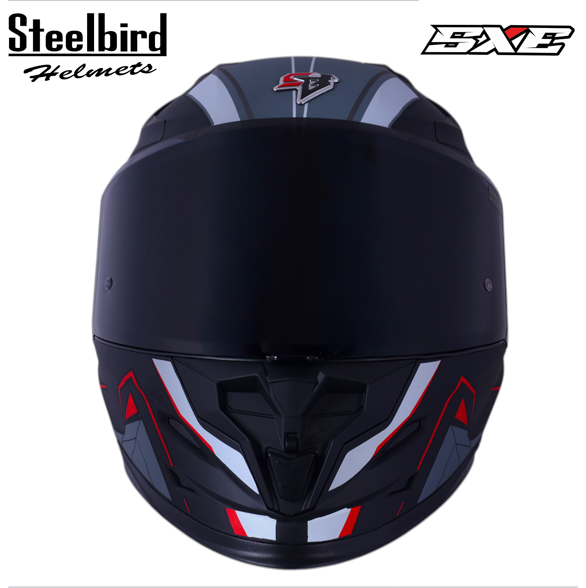 STEELBIRD SBH-61 ISS SXE RACE-X MATT BLACK/RED WITH TPE EDITION C/V 580MM (WITH EXTRA SMOKE VISOR)