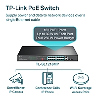 TP-Link 16-Port 10/100 Mbps + 2-Port Gigabit Rackmount Switch with 16-Port PoE+16-Port 10/100 Mbps + 2-Port Gigabit Rackmount Switch with 16-Port PoE+