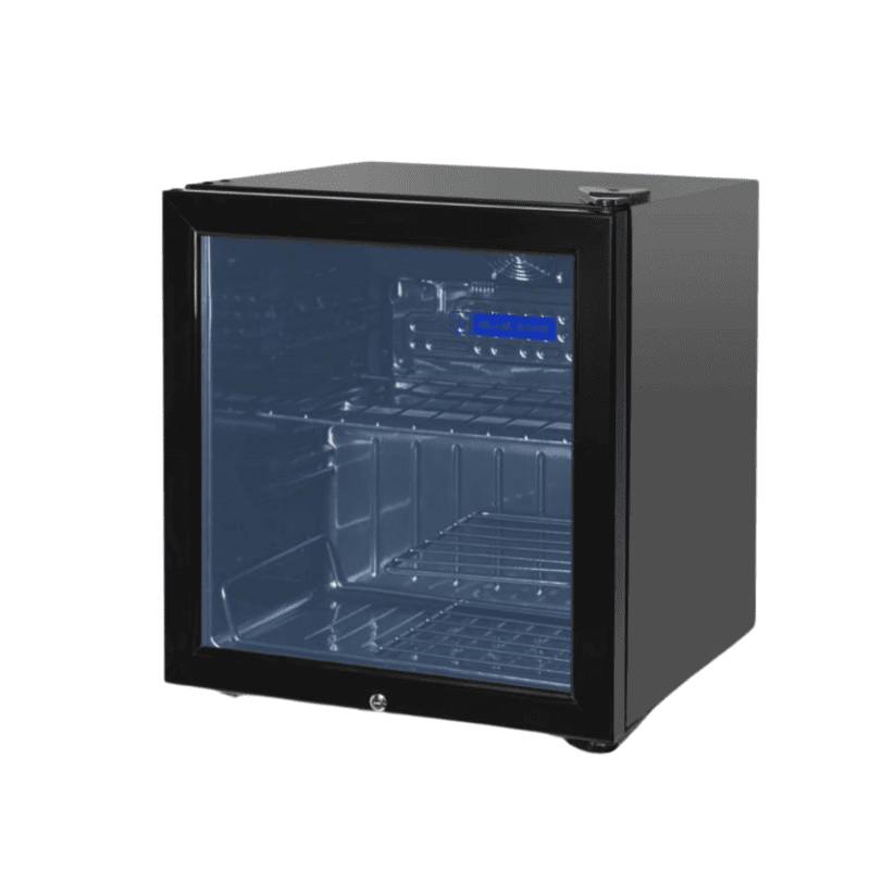 Blue Star VC65D visi cooler showcasing a limited selection of drinks.