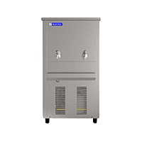 Front view of Stainless steel Blue Star SDLX6080 water cooler, 80-liter. Front view of Stainless steel Blue Star SDLX6080 water cooler, 80-liter.