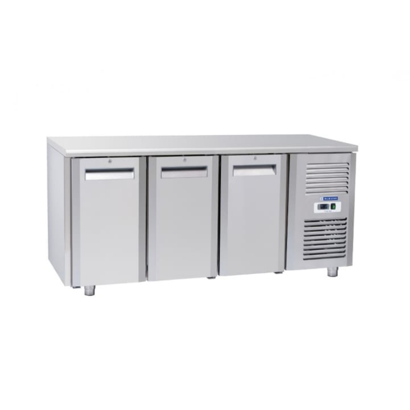 Front look of Blue Star Kitchen Refrigerator-3 Door Under Counter Freezer-GP Series