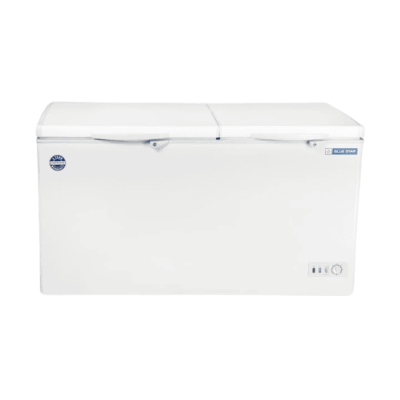 Front look of Blue star 400 litre Dual Compartment Cooler &  Freezer-CHFK400DGS Front look of Blue star 400 litre Dual Compartment Cooler &  Freezer-CHFK400DGS